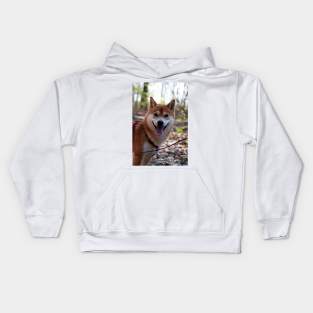 shiba inu in forest Kids Hoodie